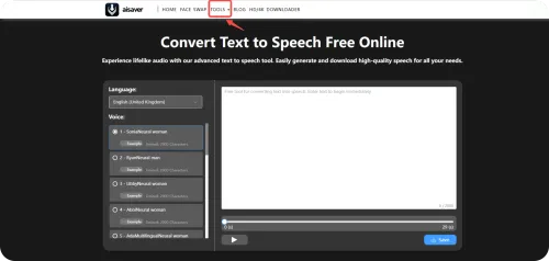 Step1 Enter the AISaver website