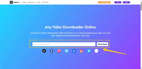 Paste the video link into AISaver