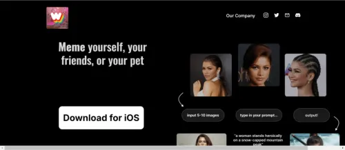 Wombo AI's homepage