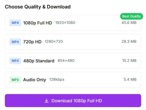 Choose Your Video Quality