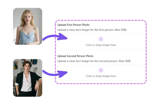 Step 2:Upload Two Clear Portrait Photos